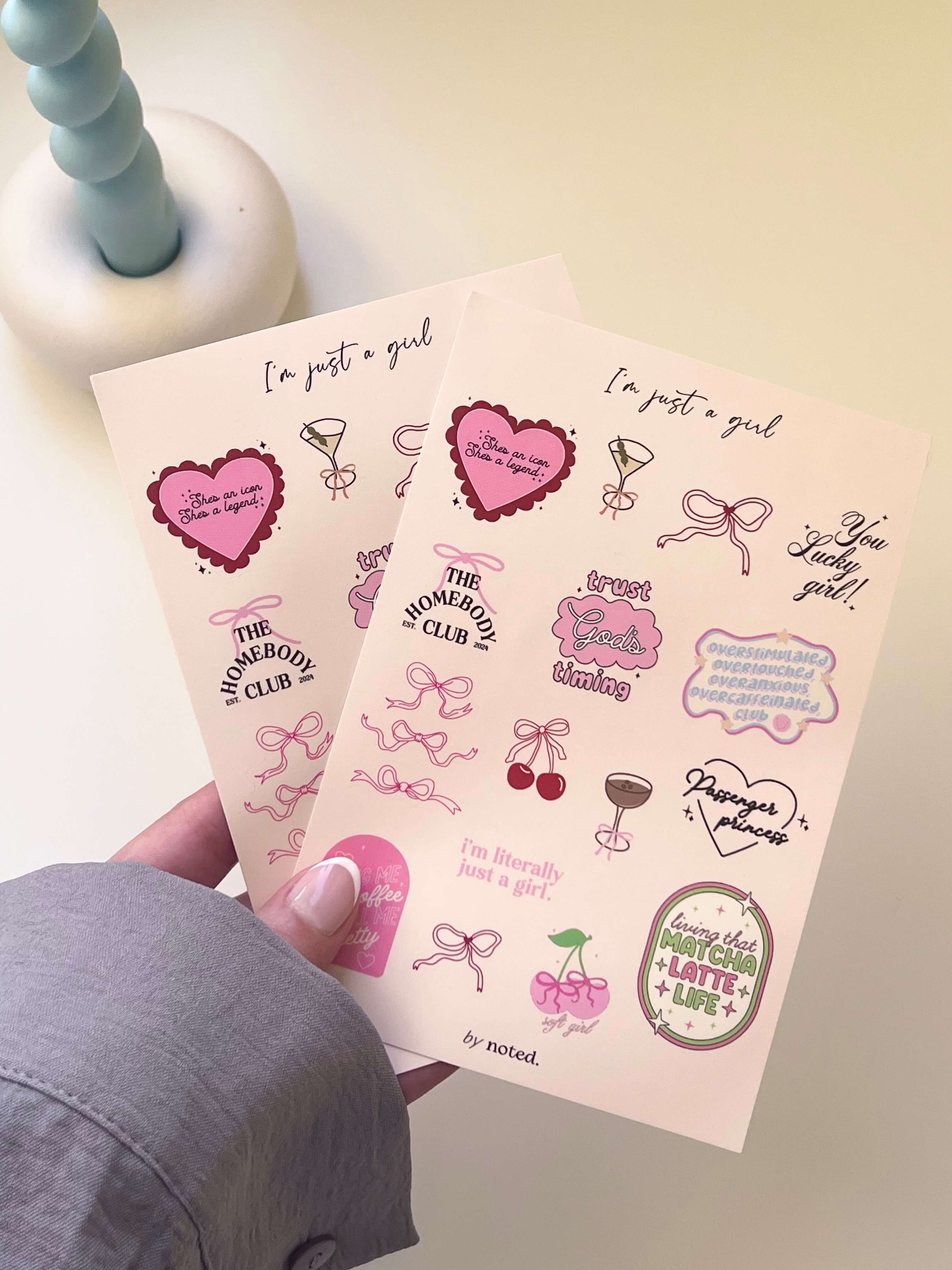aesthetic planner stickers with soft girl design