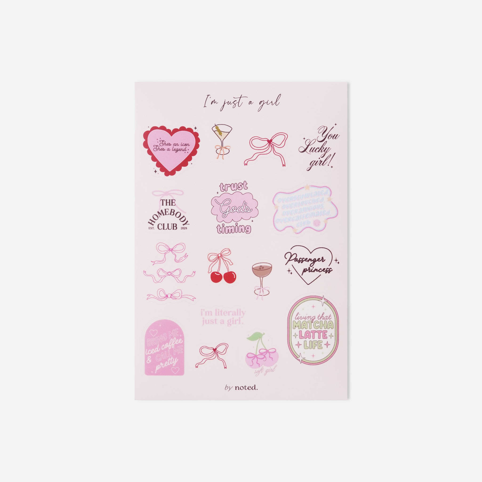 cute feminine sticker sheet 