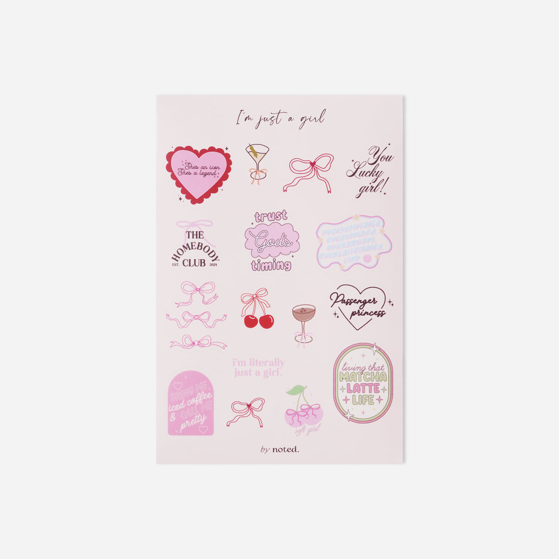 cute feminine sticker sheet 